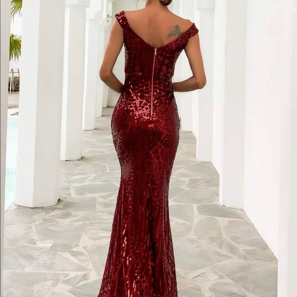 Burgundy dress
